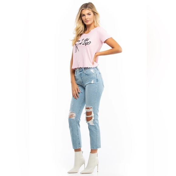 Wildfox Get a Lift Sydney Tee in Carnation, Size Small - Picture 3 of 7